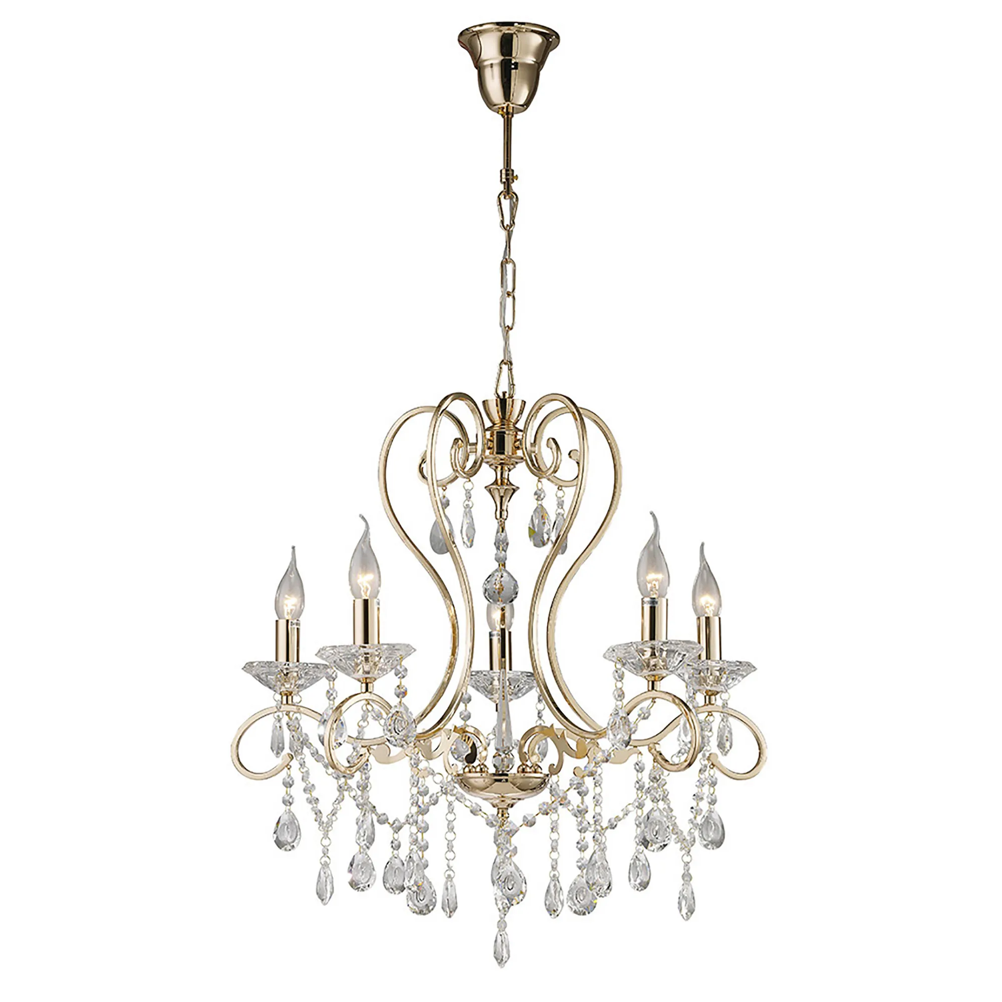 Vela Crystal Ceiling Lights Diyas Multi Arm Crystal Fittings